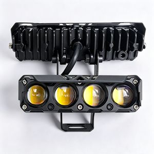 ไฟสปอร์ตไลท์มอเตอร์ไซค์แบบแถวเดียว 4 ดวง  LED สีขาวเหลือง เลนส์สองสี 12V DC ควบคุมด้วยสวิตช์ สำหรับไฟส่องสว่างออฟโรด - Product Image 2