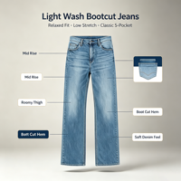 Celana Jeans Pria Straight Leg Regular Fit Bahan Katun Denim Berkualitas Tinggi untuk Sehari-hari