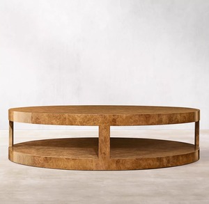 Tavolino da Caffè Rotondo RH in Legno di Quercia Bianca Stile <span class=keywords><strong>Country</strong></span> Americano, Realizzato su Misura in Legno Massello - Product Image 6