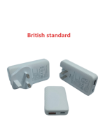Pengisi Daya Dinding Laptop 65W GaN 2-Port USB-C dengan Pengisian Cepat USB-A PD3.0 & PPS 20V 3.25A Lipat dengan Perlindungan OTP/OVP/OCP