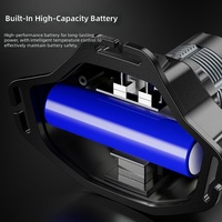Linterna Frontal Recargable con Zoom e Impermeable con Luz Roja de Advertencia para Acampar, Pescar y Hacer Senderismo al Aire Libre