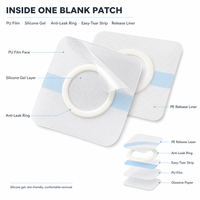 Patch en gel de silicone et film PU imperméable, vierge, anti-fuite, pour points d'acupuncture et pommades à base de plantes