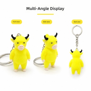 Beliebter Kreativer Individuell Angepasster 3D-Gedruckter Lustiger Kuh-Schlüsselanhänger Spielzeug-Anhänger Kleines Tier Täglicher Begleiter Mini-Dekoration Figur - Product Image 4