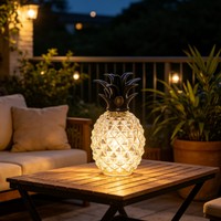 Lampe LED en verre en forme d'ananas avec minuterie, lampe décorative d'intérieur pour créer une ambiance festive