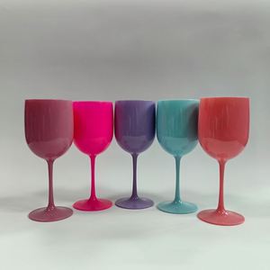 Vasos de Champán Rojos Acanalados Personalizados con Logotipo Pintado, Coloridos y Lindos, de 16 Onzas (480 ml), Vasos de Vino de Plástico - Product Image 2