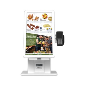 Custom Function 23.6'' Desktop Payment Kiosk QR Barcode <b>Scanner</b> Receipt <b>Printer</b> Fast Food Ordering Kiosk for Restaurant Store - Product Image 1