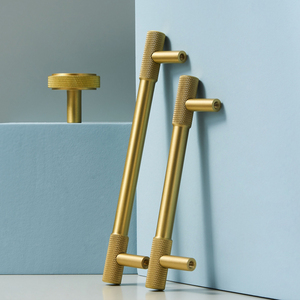 Koppalive Modern Solid Brass Drawer Handle Knurled Kitchen Cabinet <strong>Knob</strong> Gold and <strong>Black</strong> Wardrobe Pulls for Furniture Door - Product Image 3
