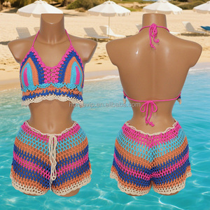 S731 Bikini tricoté respirant et doux au <span class=keywords><strong>crochet</strong></span> coloré fait à la main - Product Image 2