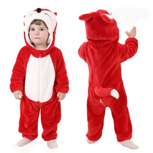 Infantile Mignon Renard Rouge Combinaisons Flanelle Filles Garçons Halloween Bébé Barboteuses Onesies Vêtements