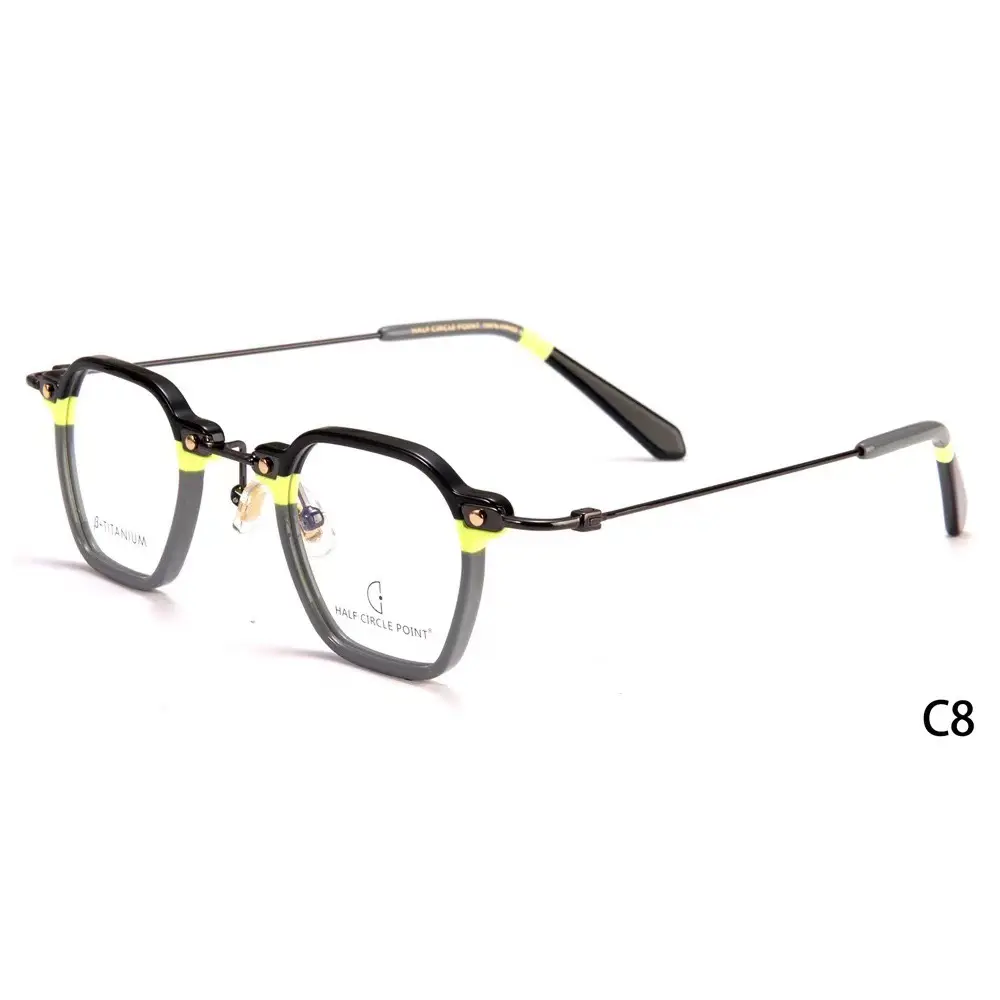 HP504 High End Wholesale Round Vintage Unisex Women Men Acetate spectacles Reading optical glasses frames Myopia Eyeglasses 2021