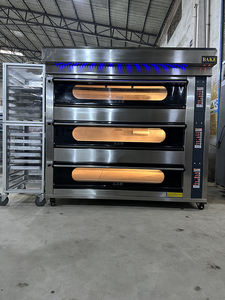 Four à <span class=keywords><strong>pain</strong></span> industriel à gaz à 3 étages et 9 plateaux pour la cuisson du <span class=keywords><strong>pain</strong></span>, en acier inoxydable, pour restaurant - Product Image 1
