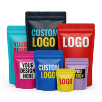Sacs en Mylar holographique avec impression de logo personnalisé, fermeture éclair refermable, pochette en aluminium pour 1g 3,5g 7g 14g 28g