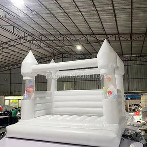 Château gonflable avec toboggan, jeux doux, ballons flottants, château gonflable, nuage blanc, gonflable pour fête - Product Image 3