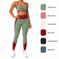 Ensemble de vêtements de sport pour femmes OEM en polyester/nylon, 2 pièces, uni, respirant, extensible dans quatre directions, taille XL, anti-odeur, évacuant la transpiration, séchage rapide