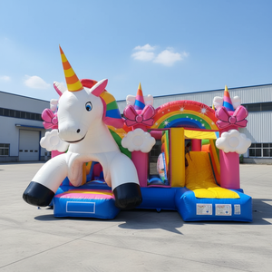 Castillo Inflable <span class=keywords><strong>de</strong></span> Color Rosa Usado para Fiestas a <span class=keywords><strong>Precio</strong></span> Económico, Castillo Inflable Comercial - Product Image 1