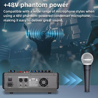Consola Mezcladora de Audio BHA GT8P de 8 Canales con Amplificador Integrado de 250W*8 Ω, Mezcladora de DJ para Sonido en Vivo, Actuaciones en Escenario y Conferencias