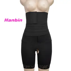 Logo Service 2 in 1 pants Detachable Bandage Wrap Waist Trainer With Butt Lifter Custom Body Wrap Waist Trainer Shapewear Shorts