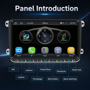 Lecteur MP5 pour voiture pour VW <span class=keywords><strong>Golf</strong></span> <span class=keywords><strong>6</strong></span> Passat Polo Tiguan Skoda Seat 2003-2016 CarPlay sans fil Android Auto RDS FM GPS Navigation Stéréo - Product Image 2