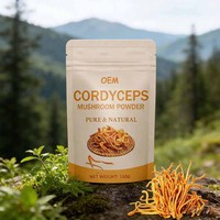 Approvisionnement d'usine OEM Marque privée Champignons Cordyceps Militaris naturels Poudre pure de champignons Cordyceps