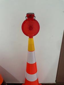 Giao Thông Thông Minh Xây Dựng Nhấp Nháy Màu Vàng Cầm Tay Ánh Sáng Thanh Năng Lượng Mặt Trời Powered LED Rào Cản Hình Nón Cảnh Báo Ánh Sáng - Product Image 4