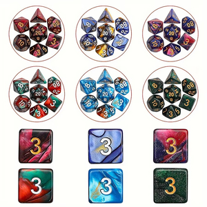 Dés polyédriques D10 DND en plastique acrylique de 16 mm, écologiques, de luxe, avec logo personnalisé, ensemble multicolore de 35 pièces avec pochettes offertes - Product Image 6