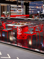 Table basse et ensemble de chaises en fût d'huile industriel vintage, mobilier en métal personnalisé avec logo pour café et salon