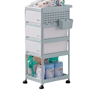 YBJ3212 Estante <span class=keywords><strong>de</strong></span> Almacenamiento <span class=keywords><strong>de</strong></span> <span class=keywords><strong>Productos</strong></span> para Bebés <span class=keywords><strong>de</strong></span> Plástico, Carrito Móvil Moderno <span class=keywords><strong>de</strong></span> Cuatro Niveles, Diseño Antipolvo, Uso en Sala <span class=keywords><strong>de</strong></span> Estar, Almacenamiento <span class=keywords><strong>de</strong></span> Latas <span class=keywords><strong>de</strong></span> Leche en Polvo - Product Image 5
