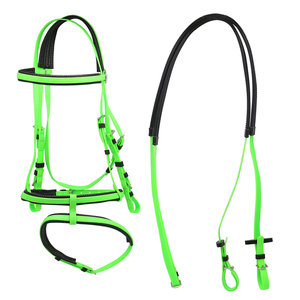 Cielo blu PVC cavallo briglia abbinata redini modello sportivo di fascia alta prodotti Premium cavallo disponibili rosso <span class=keywords><strong>verde</strong></span> pelle bianca - Product Image 4