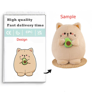 Cuscino pezza pezza all'ingrosso morbido gatto morbido cuscino Kawaii peluche di gatto con Avocado peluche morbido - Product Image 1