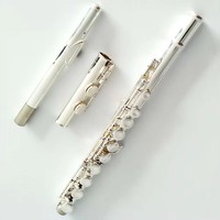 Flute 16/17 Holes Silver Plated Music Instruments