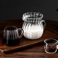 Ensemble tasse à latte et pot à lait en verre-Ustensiles de café avec mini poignée en bois, petit pot à lait, tasse à miel