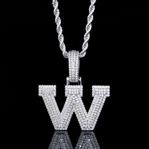 Pendentif en argent sterling 925, bijoux hip-hop tendance, lettre W sertie de moissanite, monture griffe, certifié GRA, breloques, cadeau - Product Image 4