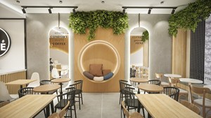 Finitions industrielles mais modernes, café, pains Croissants, pâtes fraîches, Design de boulangerie, restauration rapide, Design de magasin - Product Image 3