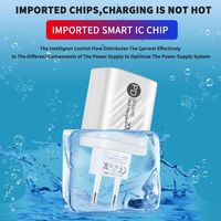 Chargeur mural universel à double port PD 30W avec affichage numérique LED Type-C QC 3.0, charge rapide 5V3A, rotation à 360° pour