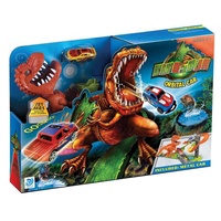 Nouvelle voiture de course à fente électrique tendance, Mega Orbital, à assembler soi-même, voiture de course à fente de type dinosaure, jouet de train avec voiture en alliage