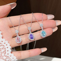 Kalung Geometris Wanita Qianyuan Cross-border Best-selling Stainless Steel Inlaid Zirconia, Gaya Vintage Mewah Ringan dengan Cincin O