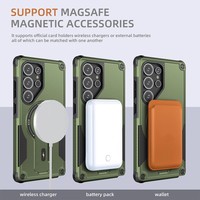 Coque de téléphone portable compatible S26 Ultra, motif animal, support invisible, magnétique, finition mate PC, antichoc, rigide