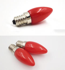جديد زجاج أحمر لمبة 1.5 واط 220 فولت 110 فولت E12 الأحمر <span class=keywords><strong>LED</strong></span> شمعة ضوء مصباح - Product Image 3