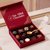 Vente en gros de barres chocolatées, bonbons à la menthe compostables en papier, boîte de conditionnement alimentaire rigide à compartiments pour cadeaux