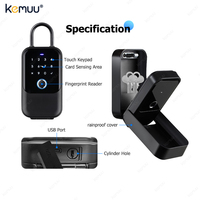 Caja de Seguridad Inteligente KEMUU con Control Remoto por Aplicación, Diseño a Prueba de Manipulaciones, Resistente, para Puerta de Madera, Seguridad Interior y Exterior