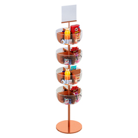 Étalage de bonbons en acrylique à 4 niveaux avec logo personnalisé pour les magasins de détail de collations et d'épicerie en Belgique