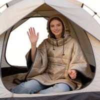 Couverture de camping portable, poncho à capuche, sac de couchage chaud et imperméable pour la randonnée, les voyages, les situations d'urgence, les activités de plein air
