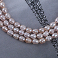 Collier de perles de riz d'eau douce blanches, roses et violettes de 6-7 mm, 18 cm (7 pouces), certifié par un tiers, vente en gros pour la fabrication de bijoux