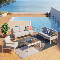 Meubles de jardin de luxe, canapé d'extérieur en aluminium, meubles de Patio, fauteuil, canapé et Table