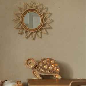 Segno animale casa camera da letto ornamento decorativo LED luce notturna per bambini bambino vivaio decorazione carina tartaruga in legno lampada da tavolo - Product Image 1