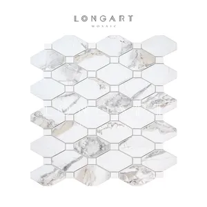 Foshan Longart Hexagon Glas Mosaik fliesen Rutsch fest mit gutem Preis für zu Hause Badezimmer Wohnzimmer Küche Backs plash