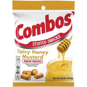 콤보 매운 꿀 겨자 프레첼 구운 간식, 6.3 온스 가방 (1 가방)