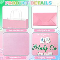 Sacchetti Regalo Personalizzabili in Carta Kraft con Manici Intrecciati per Artigianato e Mahjong, Logo Personalizzato, 4 Design, Imballaggio Multiuso, Vendita all'Ingrosso