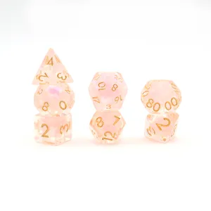 Novos Produtos quentes 16Mm Soft Edge Transparente Pink Board Ou Jogos De Cartas Dice Set Tabletop Dice Game