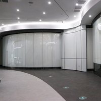 Système de panneaux coulissants automatiques en verre, mm, murs en verre, lumières électriques, cloisons murales